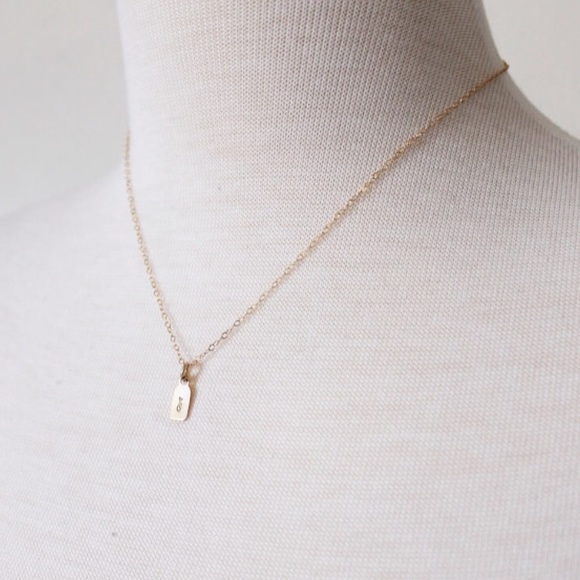 14k Gold Filled Mini Tag Necklace